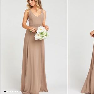 Show Me Your Mumu Jenn Maxi Dress Color Dune Chiffon.